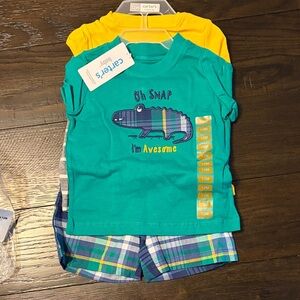 Carter's Teal and Yellow Baby Outfit 4pc Set